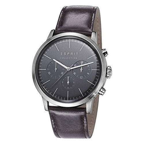 ESPRIT Herren Chronograph Quarz Uhr mit Leder Armband EL102191002 von ESPRIT