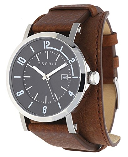 Esprit Herrenuhr Archie cuff brown Datum Leder Quarz Unterlagenband ES108031003 von ESPRIT