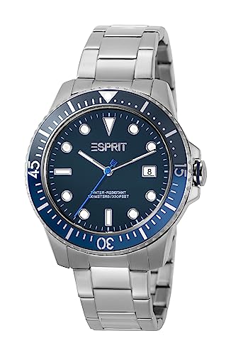 Esprit Hudson Herren-Armbanduhr ES1G303M0075, silberfarben, Armband von ESPRIT