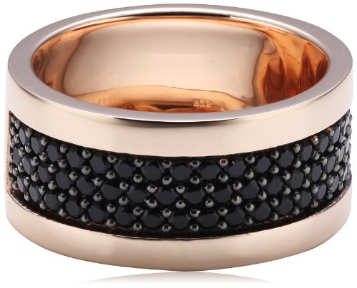 Esprit Jewels Damen-Ring 925 Sterling Silber Black-rose pure pave wide Gr. 57 (18.1) ESRG92215B180 von ESPRIT