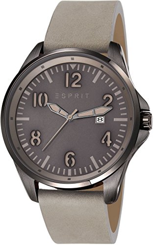 Esprit Tallac Brave Nubuck Men'Herren Quarzuhr mit Grau Dial Analog-Anzeige und Grau ES107601003 Lederband von ESPRIT