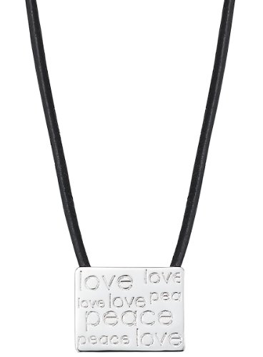 Esprit Unisex Halskette 925 Sterling Silber rhodiniert Leder love tag von ESPRIT