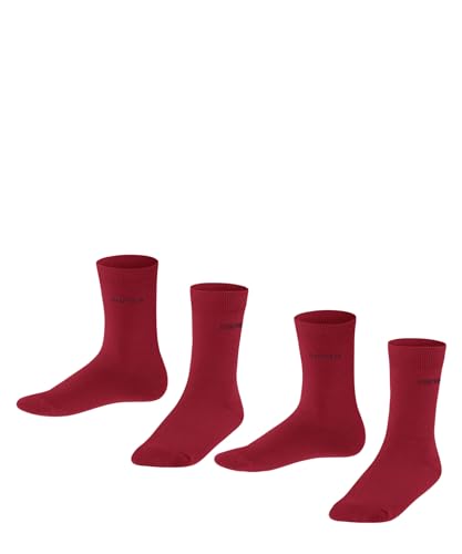 ESPRIT Unisex Kinder Socken Foot Logo 2-Pack K SO Baumwolle einfarbig 2 Paar, Rosa (Red Pepper 8074), 31-34 von FALKE