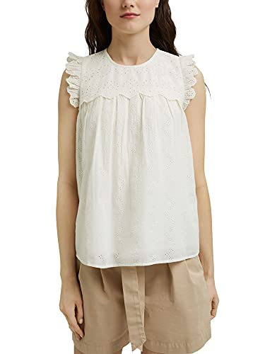 edc by ESPRIT Damen Bluse 041cc1f301, Off White (110), XXS von ESPRIT
