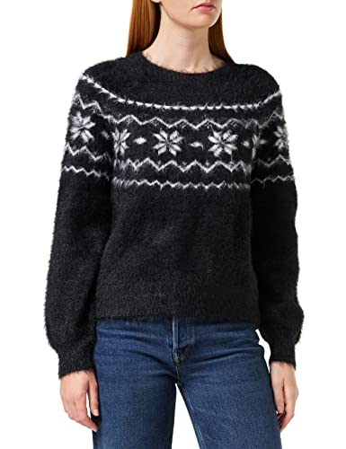 edc by ESPRIT Damen Pullover 110cc1i313, 004/Black 4, S von ESPRIT