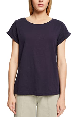 ESPRIT Damen Basic Rundhals T-Shirt, 400/NAVY, XXS von ESPRIT