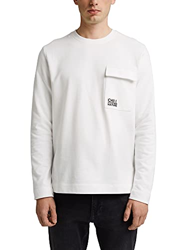 edc by ESPRIT Herren Sweatshirt 071cc2j304, Off White, S von ESPRIT