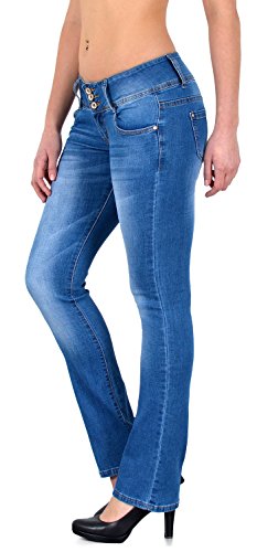 Bootcut Jeans Damen Jeans Damen Bootcut Jeans Bootcut Damen Jeans Bootcut Jeans Damen Stretch Jeanshose Damen Low Waist Jeans Damen Weite Hose Damen Flared Schlaghose Hüftjeans bis Übergröße B600 von ESRA