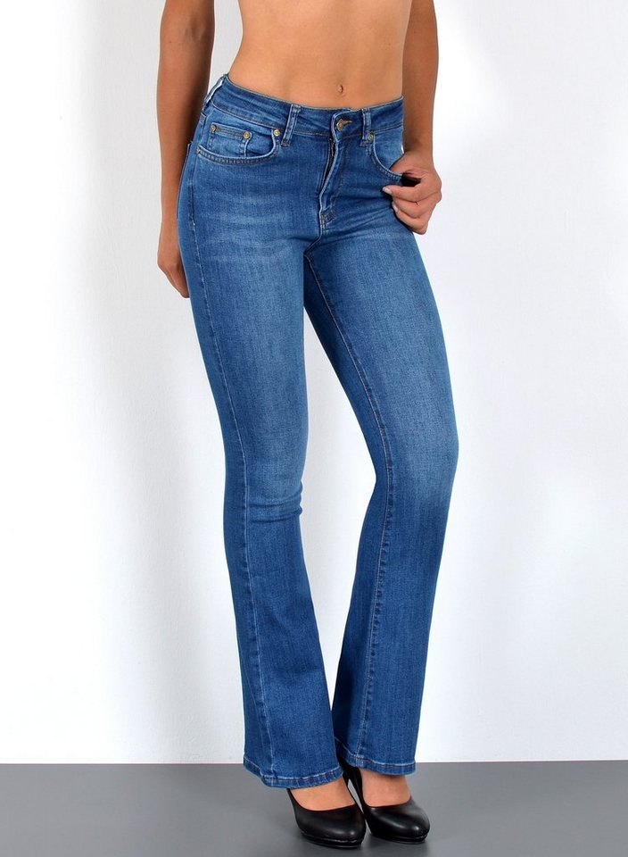 ESRA Bootcut-Jeans B100 Damen Bootcut Jeans Hose, Damen Bootcut Jeans High Waist, bis Übergröße / Plussize Große Größe, Damen Jeans Bootcut hohe Leibhöhe, Damen Flared Jeans Bootcut Jeanshose Schlaghose Schlagjeans, Damen Bootcut weite Jeans Hose Bootcut, Damen Stretchjeans Damen High Waist Damen Jeanshose Damen, Damen High Waist Bootcut Hose Bootcut Jeans, Damen Jeans Stretch Damen Hose Stretch Damen Jeans hoher Bund von ESRA