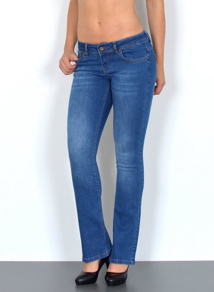 ESRA Bootcut-Jeans Low Waist Jeans Damen Bootcut Stretch Flared Jeans Wide Leg Jeans B2 Bootcut Jeans Damen Schlaghose weites Bein Flared Jeans Schlag Jeans von ESRA