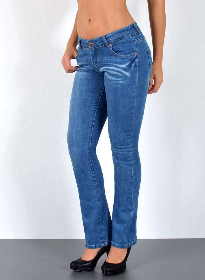 ESRA Bootcut-Jeans Low Waist Jeans Damen Bootcut Stretch Flared Jeans Wide Leg Jeans B2 Bootcut Jeans Damen Schlaghose weites Bein Flared Jeans Schlag Jeans von ESRA