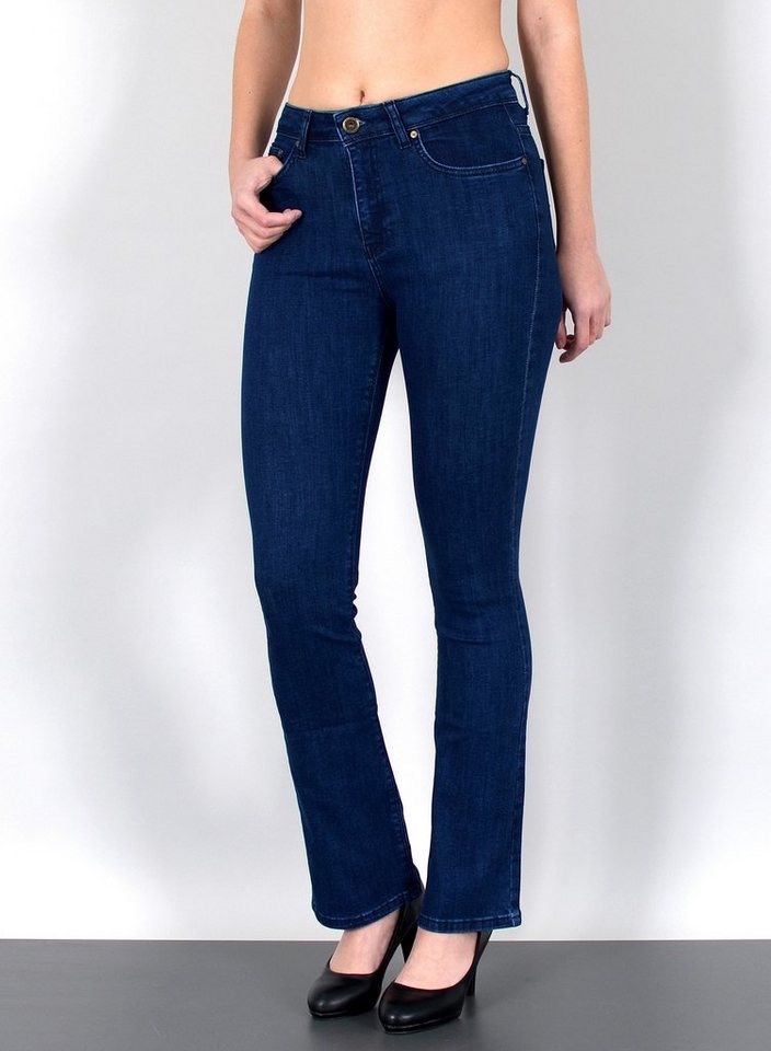 ESRA Bootcut-Jeans Damen Bootcut Jeans High Waist Schlaghose weite Jeans bis Übergröße B7 von ESRA