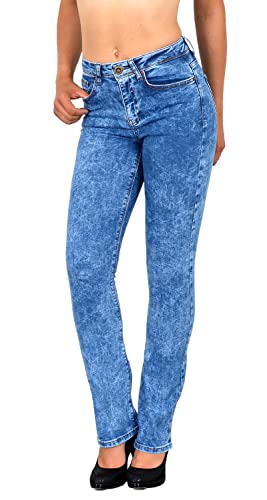 ESRA Bootcut Jeans Damen High Waist Damen Jeans Bootcut Stretch Jeans Damen Flared Schlaghose Wide Leg Jeans Bootcut Damen Weite Hose Jeanshose bis Plus Size B100 von ESRA