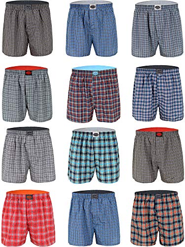 ESRA Boxershorts Herren Herren-Boxershorts Männer Boxer-Shorts Men Boxer Herren Baumwolle Unterhosen Webboxer im 4er/6er/8er/10er und 12er Pack Herren-Boxershorts B900 von ESRA