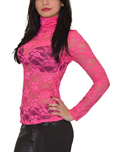 ESRA Damen Bluse Shirt Damen Oberteil Langarm transparent in vielen Farben B13 von ESRA