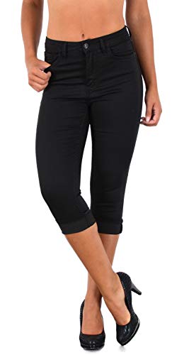 ESRA Damen Capri Hose Hochbund Caprihose-Damen High-Waist Kurze Hose bis Übergröße J316 von ESRA