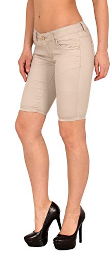 ESRA Damen Caprihose Capri Hose Damen Kurze Hose Jeans 3/4 Jeans Hüfthose extra Tief H11 von ESRA