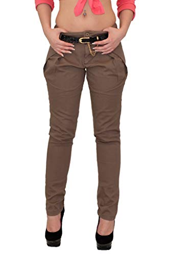 ESRA Damen Chinohose Damen Stoff Hose Chino Hosen in Zwei Farben H08 von ESRA
