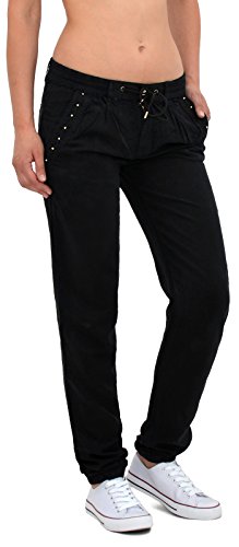 ESRA Damen Haremshose Freizeithose Sommerhose Sommer Freizeit Hose in schwarz H270 von ESRA