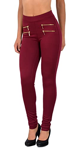 ESRA Damen High Waist Hose Stretch Skinny Damenhose High Waisted Hose bis Übergröße J189 von ESRA