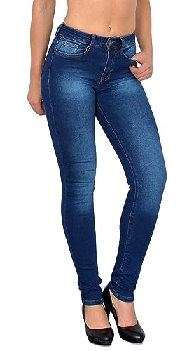 ESRA Damen Jeans Jeanshose Damen Skinny High Waist Hochbund Hose bis Übergröße S300 von ESRA