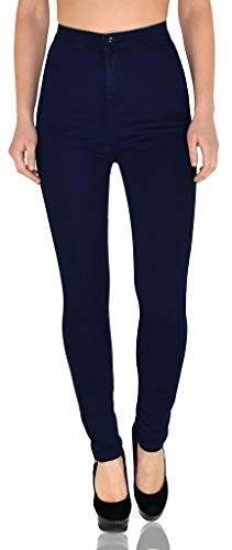 ESRA Damen High Waist Jeans Hose Jeanshose Skinny Hochbund Hose bis Übergröße Z92 von ESRA