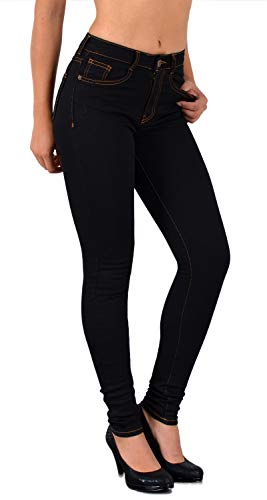 ESRA Damen Jeans Jeanshose Damen Skinny High Waist Hochbund Hose bis Übergröße S300, J322, 42 von ESRA