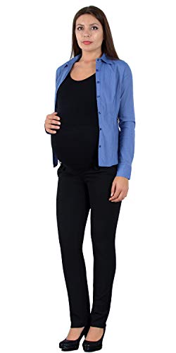 ESRA Damen Hose Schwangerschaftshose Umstandshose Straight Fit Hose für Schwangerschaft Maternity Hose J490 von ESRA