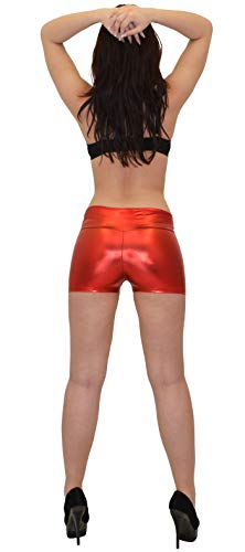 ESRA Damen Hotpants Damenshorts Metallic Shorts Metallic Optik Hot Pants - Pants Shorts Kurze Hose H32 von ESRA