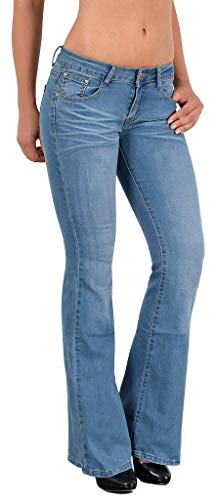 ESRA Jeans Damen Bootcut Jeanhose Damen Schlaghose Bootcut Jeans Damen Jeans Stretch Low Waist Jeans Damen Hüftjeans Weite Hose Damen Flared Jeans Hose Damen bis Übergröße Große Größe B400 von ESRA