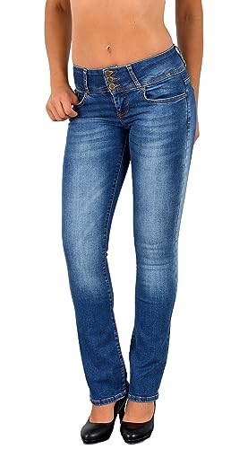 ESRA Bootcut Jeans Damen Low Waist Jeans Damen Stretch Schlaghose bis Übergröße B200 von ESRA