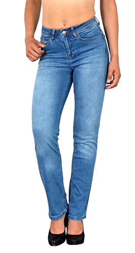 ESRA Damen Jeans Hose High Waist Jeans Damen Straight Leg Hose bis Übergröße G300 von ESRA