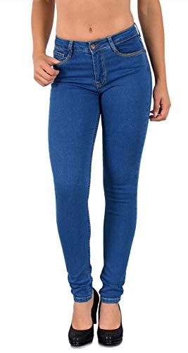 ESRA Damen Jeans Jeanshose Damen High-Waist Hochbund Hose bis Übergröße S400 von ESRA