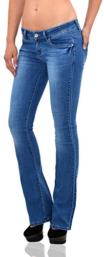 ESRA Damen Jeans Hose Bootcut Jeanshose Boot-Cut Hüftjeans Low Rise Jeans J272 von ESRA