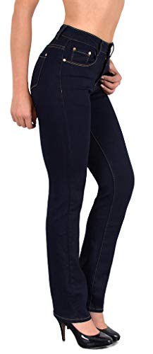 ESRA Straight Leg Jeans Damen High Waist Hose Stretch Jeans Damen bis Übergröße G400 von ESRA