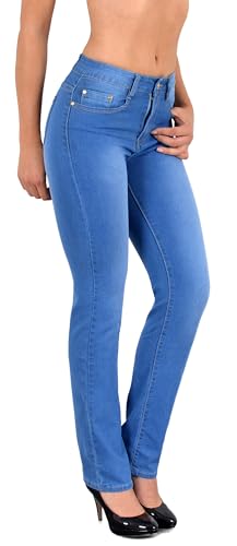 ESRA Damen Jeans Hose Damen Jeanshose gerader Schnitt Straight bis Übergrösse G400 von ESRA