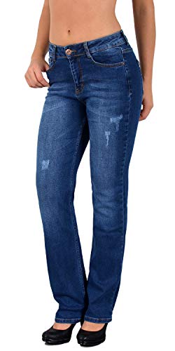 ESRA Damen Jeans Hose Damen Jeanshose gerader Schnitt Straight bis Übergrösse G400 von ESRA