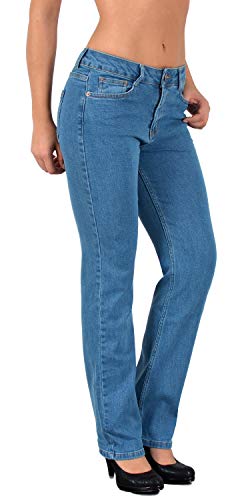 ESRA Jeanshose Damen Jeans High Waist Straight Leg Jeans Damen bis Übergröße G400 von ESRA