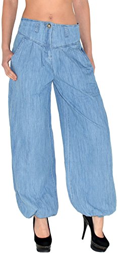 ESRA Damen Jeans Hose Haremshose Pumphose Aladinhose Jeanshose bis Übergrösse J133 von ESRA