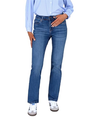 ESRA Damen Jeans Hose High Waist Jeans Damen Straight Leg Hose bis Übergröße G300 von ESRA