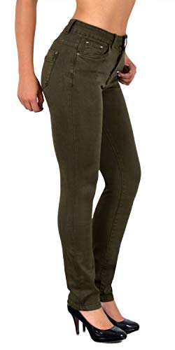 ESRA High Waist Jeans Damen Straight Damen-Jeans Stretch Business Hose gerade Schnitt Jeanshose Übergröße Plus Size Große Größe G1300 von ESRA