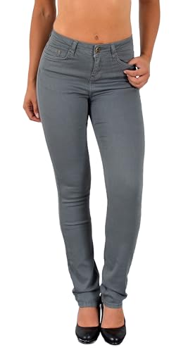 ESRA High Waist Jeans Damen Straight Damen-Jeans Stretch Business Hose gerade Schnitt Jeanshose Übergröße Plus Size Große Größe G1300 von ESRA