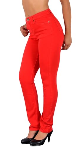 ESRA High Waist Jeans Damen Straight Damen-Jeans Stretch Business Hose gerade Schnitt Jeanshose Übergröße Plus Size Große Größe G1300 von ESRA