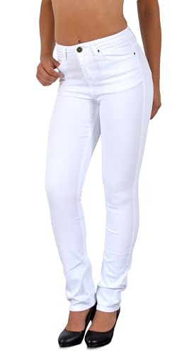 ESRA High Waist Jeans Damen Straight Damen-Jeans Stretch Business Hose gerade Schnitt Jeanshose Übergröße Plus Size Große Größe G1300 von ESRA