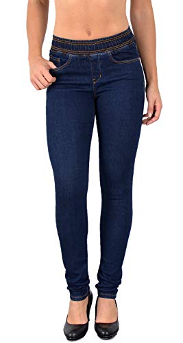 Damen Jeans Skinny High Waist Mit Elastischem Gummi-Bund Stretch Jeggings Übergröße J291 von ESRA
