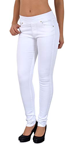 ESRA Damen Jeans Hose Skinny Jeanshose weiß und schwarz Röhrenjeans und Bootcut für Praxis J07 von ESRA