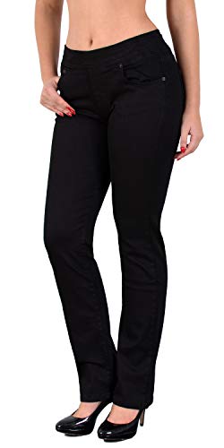 ESRA Damen Jeans Hose Straight Fit Jeanshose mit Gummibund bis große Größen Übergrösse J500 von ESRA