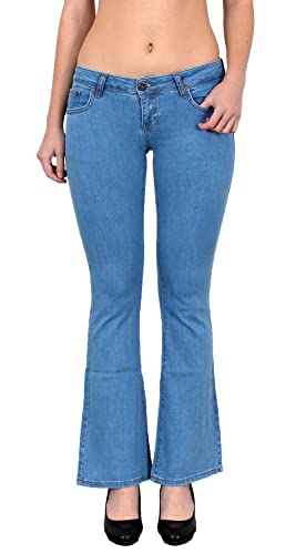 ESRA Bootcut Jeans Damen Stretch Jeans Damen Bootcut Schlaghose Hüftjeans Jeanshose Damen Low Waist Jeans Damen Wide Leg Jeans Damen Low Waist Flared Jeans Bootcut Jeanshose Damen bis Übergröße B300 von ESRA