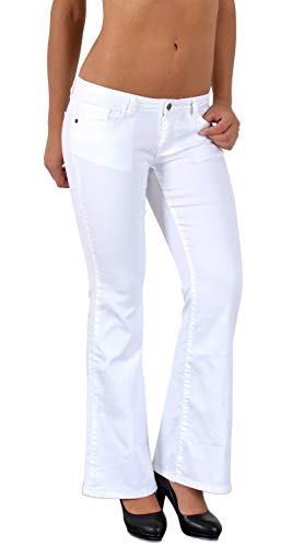 ESRA Bootcut Jeans Damen Stretch Schlaghose Hüftjeans Low Waist Wide Leg Flared Jeanshose Bis Übergröße B300 von ESRA