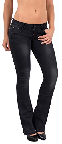 Bootcut Damen Jeans - Stretch Jeanshose mit Low Waist und Flared Schlag - Hüftjeans bis Übergröße B600 von ESRA